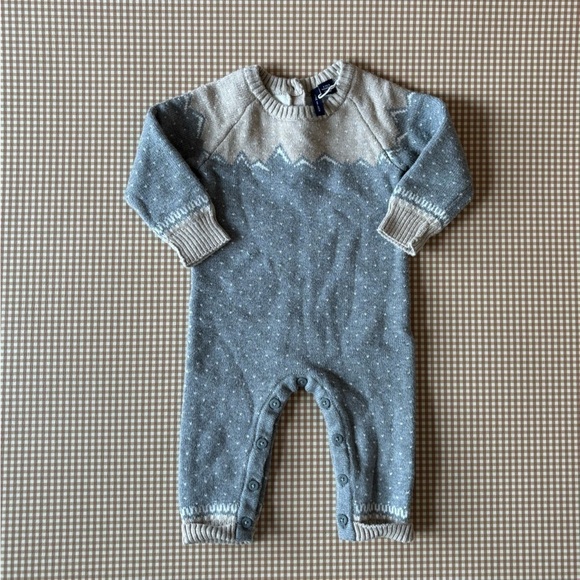 Janie & Jack 100% cotton long sleeve sweater one piece romper. Baby size 3-6 mo - Picture 1 of 10